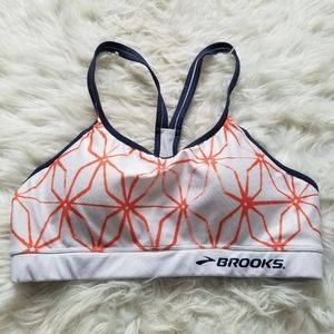 Brooks Equilibrium Technology Logo Printed Sports Bra Medium